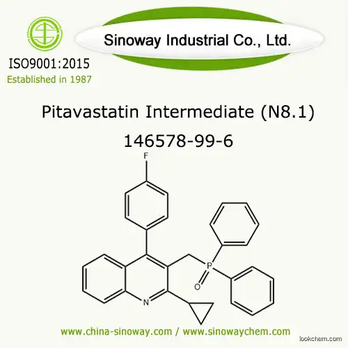 2-Cyclopropyl-3-[(diphenylphosphinyl)methyl]-4-(4-fluorophenyl)quinoline, Pitavastatin Intermediate N8.1,146578-99-6