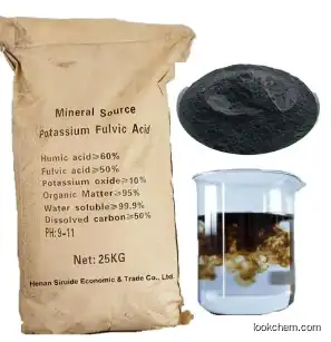 Potassium humate powder humic acid 65% k2o 10% humate potassium CAS 68514-28-3