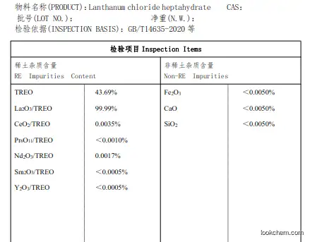 Lanthanum Chloride Heptahydr CAS No.: 10025-84-0