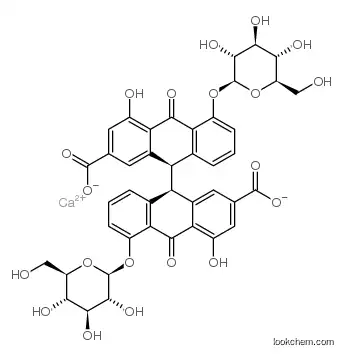 (R*,R*)-5,5'-bis(beta-D-glucopyranosyloxy)-9,9',10,10'-tetrahydro-4,4'-dihydroxy-10,10'-dioxo[9,9'-bianthracene]-2,2'-dicarboxylic acid, calcium salt cas 52730-36-6