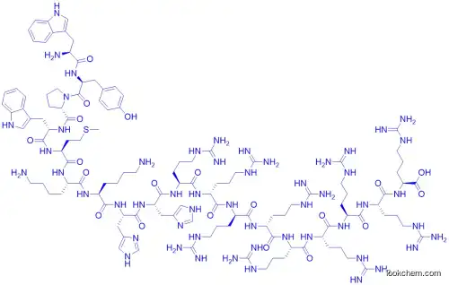 L-Arginine,L-tryptophyl-L-tyrosyl-L-prolyl-L-tryptophyl-L-methionyl-L-lysyl-L-lysyl-L-histidyl-L-histidyl-L-arginyl-L-arginyl-L-arginyl-L-arginyl-L-arginyl-L-arginyl-L-arginyl-L-arginyl-