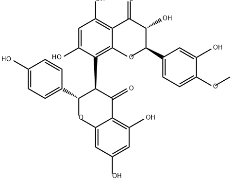 (2R,3R)-8-[(2S,3R)-5,7-dihydroxy-2-(4-hydroxyphenyl)-4-oxo-chroman-3-yl]-3,5,7-trihydroxy-2-(3-hydroxy-4-methoxy-phenyl)chroman-4-one