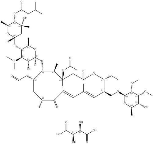 Tylosin 3-acetate 4B-(3-methylbutanoate) (2R,3R)-2,3-dihydroxybutanedioate