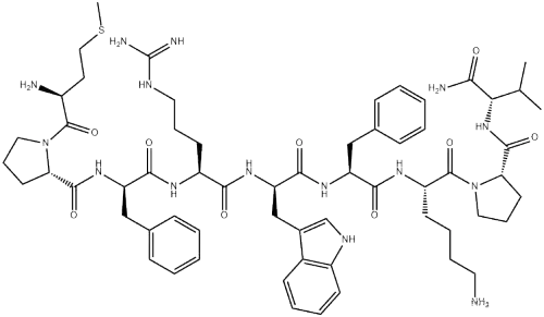 Met-Pro-D-Phe-Arg-D-Trp-Phe-Lys-Pro-Val-NH2  158563-45-2