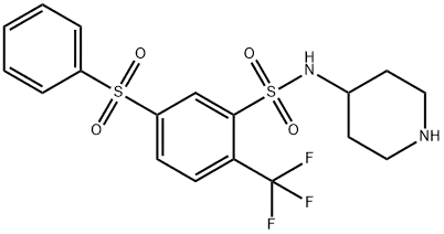 WAY-316606 5-(Phenylsulfonyl)-N-4-piperidinyl-2-(trifluoromethyl)benzene sulfonamide hydrochloride