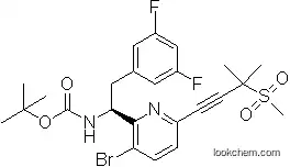 Carbamic acid, N-[(1S)-1-[3-bromo-6-[3-methyl-3-(methylsulfonyl)-1-butyn-1-yl]-2-pyridinyl]-2-(3,5-difluorophenyl)ethyl]-, 1,1-dimethylethyl ester